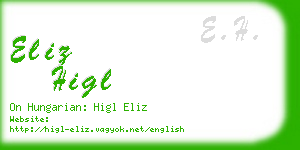 eliz higl business card